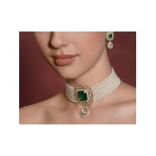 BEAUTY SPOT JEWELLERY Maharani Pearl and Emerald Choker