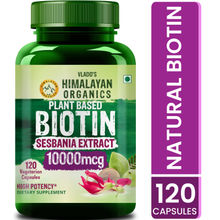 Vlado's Himalayan Organics Plant Based Biotin 10, 000Mcg/Serve- 120 Veg Capsules Veg Capsules