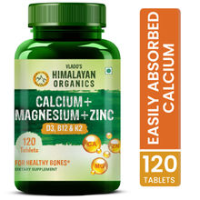 Vlado's Himalayan Organics Calcium Magnesium Zinc Vitamin D3 & B12 Bone & Joint Support Veg Tablets