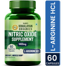 Vlado's Himalayan Organics Nitric Oxide Supplement with L- Arginine HCL1400mg with Caffeine Capsules