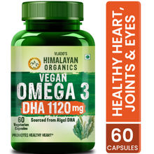 Vlado's Himalayan Organics Vegan Omega 3 6 9 with DHA 1120 for Healthy Heart, Joints & Eye Capsules