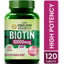 Vlado's Himalayan Organics Biotin 10000mcg High Potency For Healthy Hair And Skin Tablets