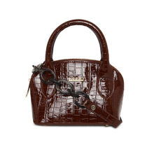 KLEIO Brown Croco Faux Leather Handbags