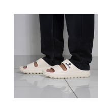 NoStrain White Men Parallel Waterproof Sandals With High & Supportive Sole