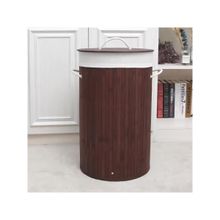 Mush Dark Brown Bamboo Laundry Basket
