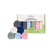Mush 100% Bamboo Tap & Dry Face Towels (Set Of 6)