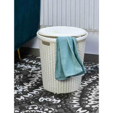 At Home by Nilkamal Round Laundry Basket 23L Grey