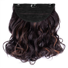 Stasia Street Clip-In 18 Inch Full-Wavy Dark Brown Hair Extensions With Copper Highights