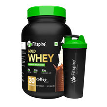 Fitspire Gold Standard 100% Whey Protein Isolate with Shaker - 2 kg/4.4 lb - Coffee - 60 Serving