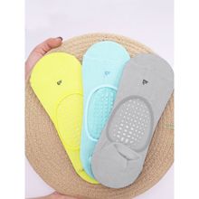 Footprints Unisex Multi-Colour Anti-Bacterial & Anti-Skid Temple Socks (Pack of 3)