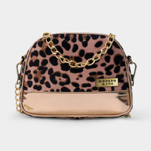 Modern Myth Pink & Rosegold Leopard Dome Crossbody Bag