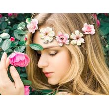 Fabula Jewellery Pink & White Fabric Floral Hair Accessories Headband