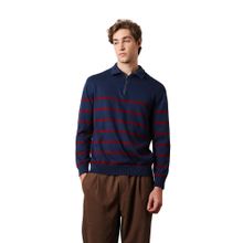 THE BEAR HOUSE Men Pure Cotton Striped Full Sleeves Sweatshirt