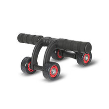 Vector X 4 Wheel Ab Roller with Knee Mat For ABS Exrecise(Black)