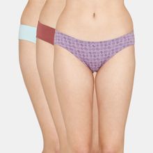 Zivame Anti Microbial Low Rise Full Coverage Bikini Panty - Assorted (Pack of 3)