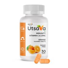 Utsava Vitamin C Orange Chewable Tablets For Immune-Boosting, Antioxidant & Skincare