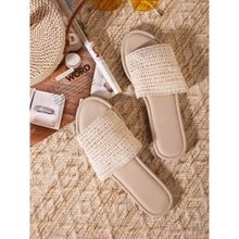Indya Off White Lace Flats