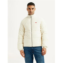Levi's Mens Solid Cream Puffer Jacket