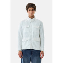 Snitch White Solid Full Sleeves Regular Casual Jacket For Men