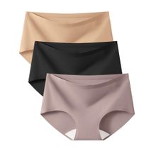 CareDone CD84 Seamless Ice Silk Multi-Color Briefs (Pack of 3)