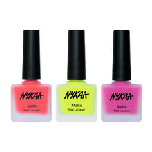 Nykaa Cosmetics Trending Neons Matte Nail Enamel - Cherry Pop + Lemonade Fizz + Pink Lemonade