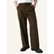 Perch Brown Solid Pintuck Korean Pant