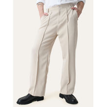 Perch Cream Solid Pintuck Korean Pant
