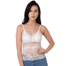 Da Intimo White Solid Non-Wired Lightly Padded Camisole