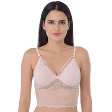 Da Intimo Baby Pink Long Line Cage Bralette - Pink