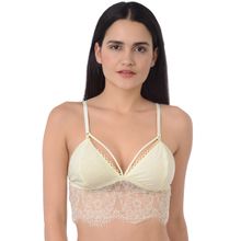 Da Intimo Lacy Long Line Cage Bralette - Yellow