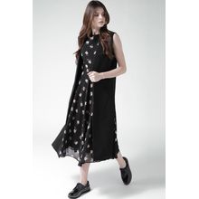 Twenty Dresses By Nykaa Fashion A Sea Of Black Florals Midi Dress