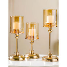 Nestasia Hurricane Metal Candle Holder Stand with Candles