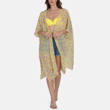 Mod & Shy Printed Beach Cover-Up Kaftan Dress Yellow