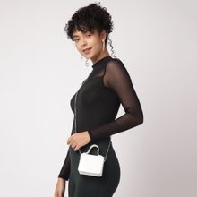 Fastrack Women Solid White Sling Bag