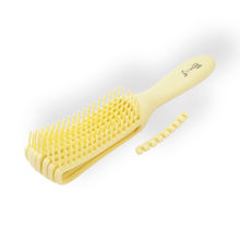 Streak Street Wet And Dry Hair Detangler Hair Brush With Spacing Clip - Yellow