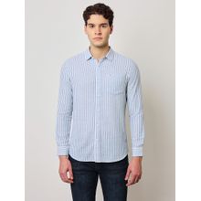 Lee Mens Striped Blue Shirt (Slim)