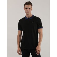 Lee Mens Solid Black Polo T-Shirt (Slim)