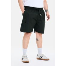 Snitch Dark Green Textured Regular Casual Plus Size Shorts