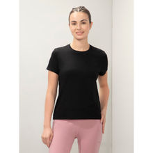 Amante Women Crew Neck Regular Fit Round Neck Solid T-Shirt-Black