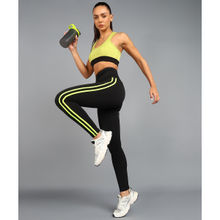 Rock Paper Scissors Mesh Panel Black Solid Gym Tights