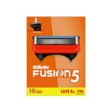 Gillette Fusion 5 Shaving Blades (Pack Of 10 Cartridges) SAVE Rs.400