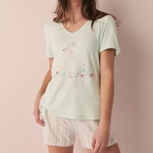 La Vie En Rose Sweater Knit T-shirt - Blue