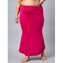 G Heist Women Magenta Plus Size Solid Skinny Fit Saree Shapewear
