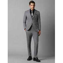 Louis Philippe Men Grey Slim Fit Textured Formal Suit (Set of 3)