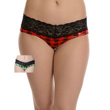 Da Intimo Green and Red Pack of 2 Cotton Panties