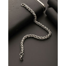 Jazz and Sizzle Men Silver-Toned Rhodium-Plated Link Bracelet