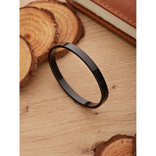 Aatmana Men Black Stainless Steel Kada Bracelet