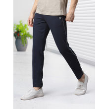 ALMO Fresco Slim Fit Cotton Track Pants - Navy Blue