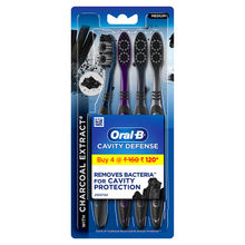 Oral B Cavity Defense 123 Black Toothbrush With Charcoal Extract- Medium (Pack Of 4)