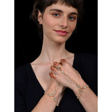 Shlok Jewels Women White 18K Gold Plated Jadau Kundan Hathphool